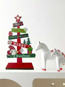 3件套木制圣诞装饰品 | 圣诞老人、雪人、驯鹿，色彩缤纷的艺术设计 | 传递节日祝福 | 无需电池，无需羽毛，桌面摆件，节日装饰，圣诞家居礼物，圣诞装饰品 - 彩色 - 查看 5