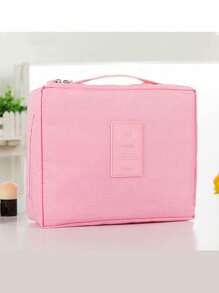 1pc Double Layer Makeup Brush Holder Bag, Multi-Functional Travel Cosmetic Bag, Waterproof Makeup Bag, Large Capacity Makeup Pouch, Portable Cosmetic Organizer Bag For Makeup Brushes, Lipstick, Foundation, Skincare Tools, Double Layer, Large Capacity, Waterproof, Polyester Material, Portable, Foldable, Travel Essential, Holiday Essential, Bedroom Decor, Autumn Decor, Gift For Friends & Teachers, Birthday Gift