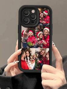 1pc Customized Photo Puzzle Phone Case, Suitable For IPhone 16 Pro Max/16 Plus/16 Pro/17 Pro Max/17 Pro/17/17 Air, Wedding Customized Image, Gift For Couples, Friends, Family, Graduation - Black - View 10
