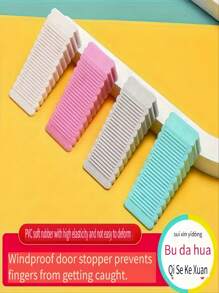 2 pezzi Fermo porta in silicone di colore casuale, senza foratura, design creativo e , utilizzabile in casa e in ufficio come fermo anti-collisione, design semplice e durevole in gomma