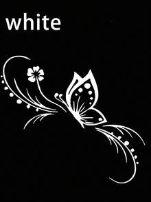 1pc Fashionable Butterfly Car Sticker, Reflective Butterfly Floral Engine Hood Car Decal