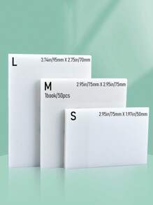 1 包 50 张透明便签，10 包/500 张带粘合剂的简易便签，用于做笔记、备忘录的突出显示贴纸，适用于学校用品、办公文具、学生、专业人士、家庭使用、返校 - 無色 - 查看 12