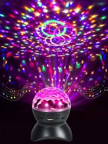 1 件 LED 无线 RGB 灯、KTV 彩色旋转投影灯、可充电水晶球灯、户外扬声器圣诞舞台灯、迪斯科球派对灯 - 彩色 - 查看 3
