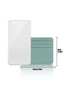 1 pieza Portacartillas minimalista ultradelgado que puede almacenar tarjetas de crédito para uso diario, de piel de PU unisex para mujeres y hombres, estudiantes, billetera mini, monedero, billetera de tarjetas, billetera de otoño, billetera Y2K - Celeste - Ver 5