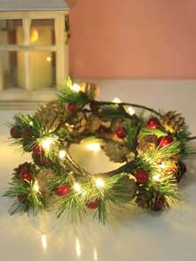 1 sztuka świątecznego sznura świetlnego LED z szyszkami, zasilane bateriami lampki choinkowe z dzwoneczkami i szyszkami, ozdoby do sypialni, ogrodu, na imprezę świąteczną, festiwal, Nowy Rok, Święto Dziękczynienia, 2026, lampki dekoracyjne świąteczne (baterie nie są dołączone) Zimowe świąteczne girlandy świetlne, dekoracje świąteczne, choinka, prezent, dekoracja na Święto Dziękczynienia, wesele, jesienne dekoracje, dekoracje urodzinowe na prezenty, artykuły imprezowe, do wnętrz, na zewnątrz, do ogrodu, na święta, festiwal, dekoracja świąteczna, choinka, prezent, dekoracja na Święto Dziękczynienia, wesele, wystrój domu, wystrój domu, wystrój jesienny, dekoracje jesienne, dekoracje urodzinowe na prezenty, artykuły imprezowe, do wnętrz, na zewnątrz, do ogrodu, na święta, festiwal, wystrój na Halloween, dekoracje ścienne, ozdoby na Halloween