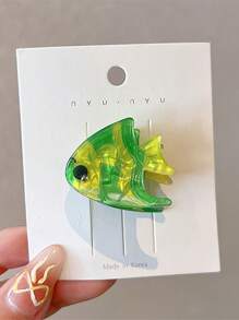 1pc Cartoon Ocean Series Mini Hair Claws, Cute Hair Clips For Girls, School Stuff