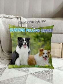 1pc Customized Photo Pillowcase Personalized Single-Sided Print Photo Cushion Cover For Bedroom Living Room Home Decor Personalized Gift - Multicolor - View 2