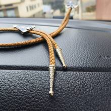 KLK Couros Suporte de Chapeu Pingente Nossa Senhora Couro Ecologico Com Ventosa para Carro - Bege - Visão 6