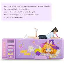 Estuche de lápices emergente multifunción para niñas y niños, lindo estuche de bolígrafos organizador de papelería, sacapuntas, agenda, pizarra, artículos escolares, mejores regalos para - Rosa (Rosa Nuevo) - Ver 6