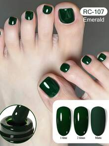 XEIJAYI 2025新款夏季白色和薰衣草色纯色指甲油，亮粉色指甲油 - 墨綠色 - 查看 4