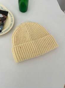 女士纯色柔软针织帽，温暖针织帽，孕妇帽，百搭休闲，适合冬季 - 彩色 - 查看 6