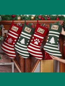 1 Piece Of Personalized Family Christmas Stockings, Personalized Pet Stockings, Customized Name Christmas Stockings, Back To School - Multicolor - View 6