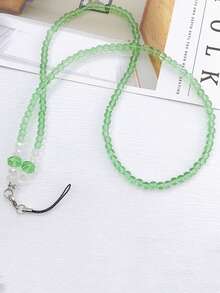 1 Crystal Transparent Neckband For Mobile Phones, Long Handcrafted Beaded ID Card Neckbands For Couples