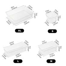 1/5/7/11/12PCS Transparent Crystal Cosmetic Storage Box Set – Drawer Built-In Dividers And Organizers, Desktop Office Stationery Storage Box, Desktop And Drawer Organizer, Suitable For Home Storage, Back-To-School Supplies - Clear - View 4