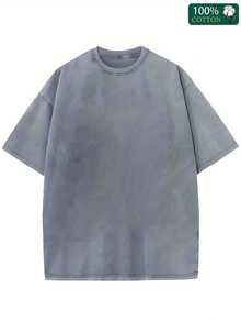 Men's  Graphic T-Shirt - 100% Cotton, Double-Sided Wax Print, Flame & Star Design, Round Neck, All-Season Casual Wear, Ideal Gift, Casual Streetwear |  Tshirt | Durable Knit, Fashionable Graphic Print T Shirt - Xám đậm - Xem 2