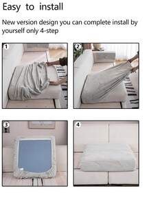 1pc Stretch Sofa Cover, Non-Slip Full Coverage Sofa Seat Cover, Plush Fabric All Season Sofa Cushion Cover, Thick Fabric Sofa Slipcover, Machine Washable, Pet Friendly, Decor For Bedroom, Office, Living Room, Fit For 1/2/3/4 Seater Sofa And L-Shaped Sofa, Light Gray - Light Grey - View 12