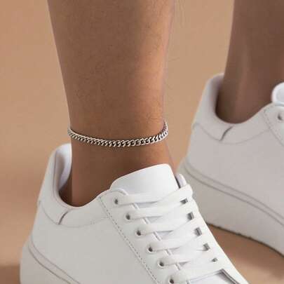 1pc Ins Fashion Stainless Steel Minimalist NK Chain Anklet, Not Fading Foot Chain