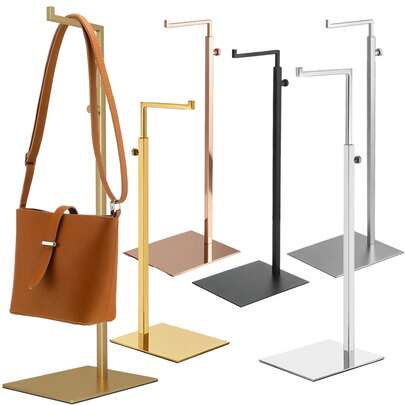 Adjustable Height Display Stand, Elegant Appearance, Stainless Steel Material. Can Be Used As Wallet Display Rack, As Well As Hat And Jewelry Stand, Suitable For Home/Boutique/Tabletop Decor Retail Store, Easy To Install/Dismantle, Rust-Proof And Durable.