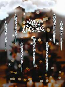 24 pièces - Ensemble d'ornements de glaçons - Décoration de Noël Ensemble de glaçons acryliques transparents pour décorer les arbres de Noël, les célébrations de fêtes, les mariages et les fêtes d'hiver.