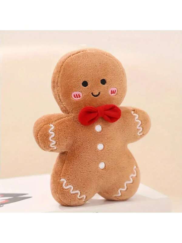 Christmas Tree Gingerbread Man Figurine, Christmas Pillow Sofa Cushion Doll, Christmas Eve Decoration Gift - Soft And Cute Polyester Material, Light Brown, Suitable For Christmas Party Decorations, Blankets And Festive Home Decorations, Seasonal Decorations