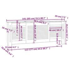 vidaXL Cubierta de radiador de MDF de 205 cm - Blanco - Ver 2