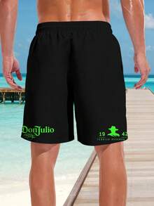 Men's Hawaiian Style 3D Print Casual Beach Shorts - Quick Dry, Drawstring Waist, Perfect For Summer Outings