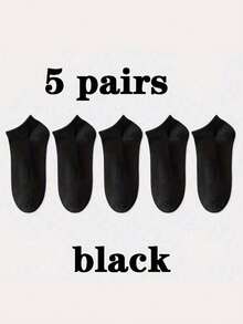 5/10双装女士白色竖条纹短袜，简约时尚，百搭透气，防臭 - 彩色 - 查看 3