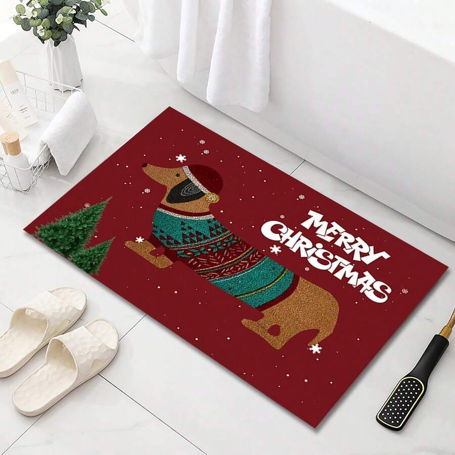 1pc Diatomite Christmas Atmosphere Rug, High-End Carpet For Living Room Bedroom Holiday Foot Mat Home Decor Christmas Decorations Room Decor Christmas Decorations Home