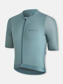 HISERWA Men's Cycling Jersey - Short Sleeve Summer Cycling Shirt Moisture-Wicking Breathable Cycling Jersey Mountain & Road Cycling Apparel - Grey - View 3