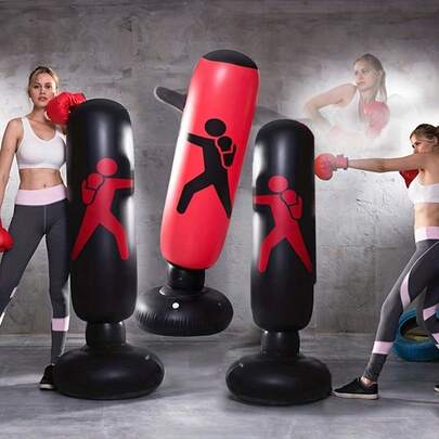 1pc Inflatable Punching Bag, Suitable For Karate And Taekwondo Boxing Stand