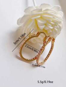 1 Pair Women's Fashion Simple Personalized Round Elegant Hoop Earrings, Suitable For Daily Commute, Outing, And Party Wear