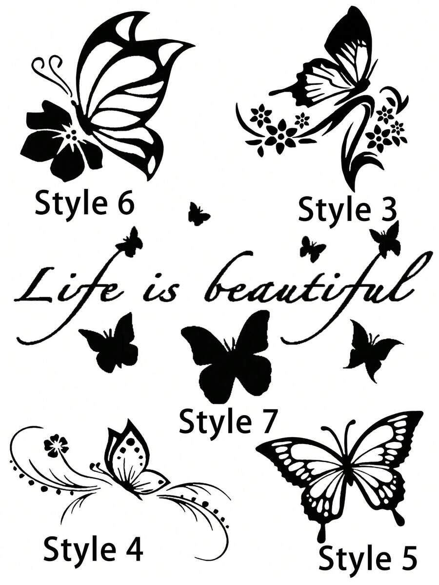 1pc Fashionable Butterfly Car Sticker, Reflective Butterfly Floral Engine Hood Car Decal