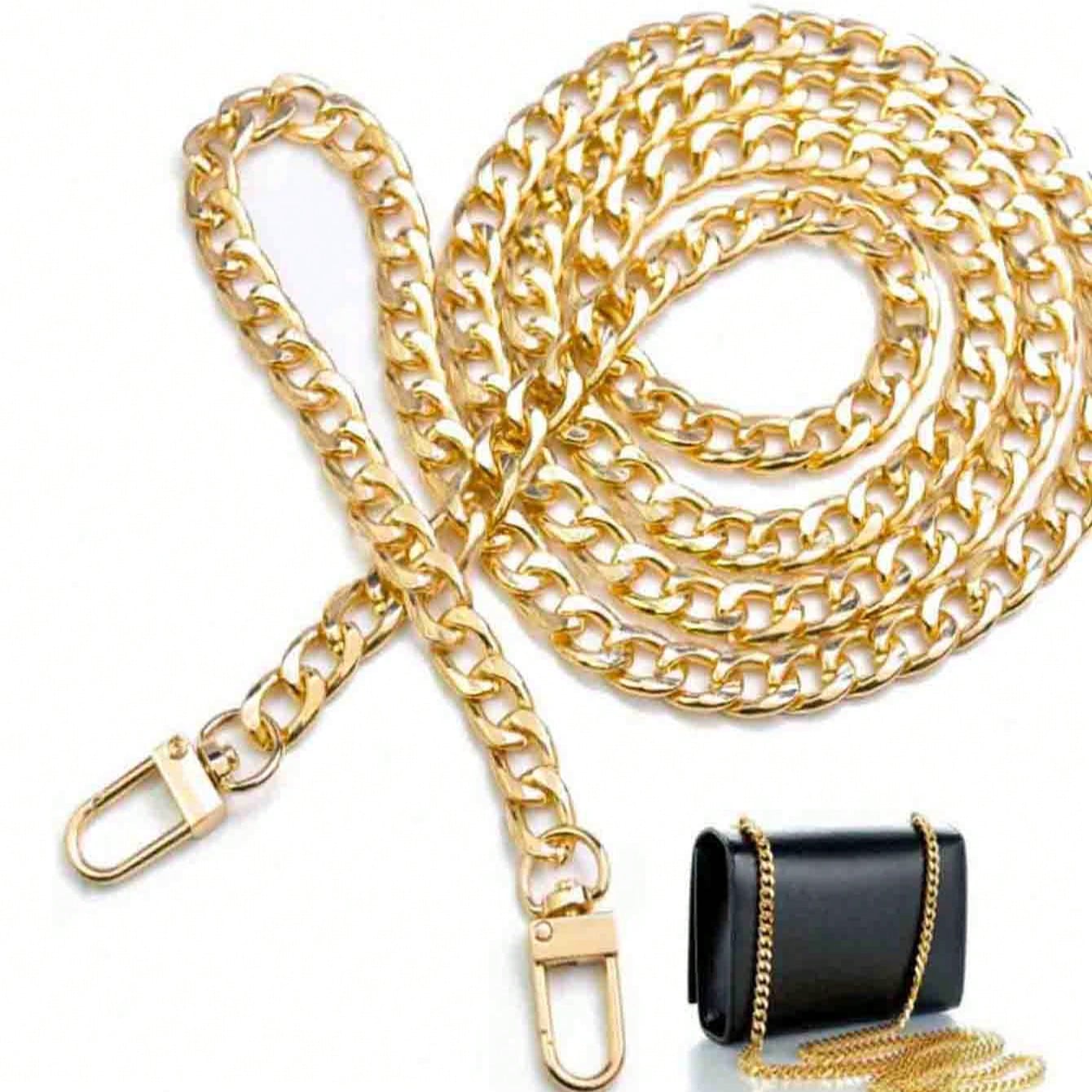 Fashionable Bag Strap, Wallet Chain, Crossbody Aluminum Chain Handle, Shoulder Handbag Replacement Chain, Multiple Sizes Available, With Retro Minimalist Alloy Clasp - Multifunctional Aluminum Chain Handbag Strap