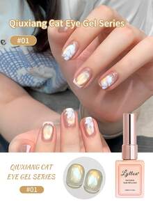 LYTTOA 15ml Gold Cat Magnetic Gel Nail Polish, UV Soak Off Glitter Crystal Cat Eye Gel, 1pc/4pcs Set Nails - Multicolor - View 11