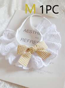 1 Pure Cotton Lace Scarf For Cats, Cat Accessories, Dog Accessories, Cat Items, Pet Bows, Cute Decorative Bibs, Cat Bow Ties, Halloween Decorative Cat Collars