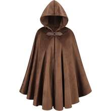 Medieval Hooded Cloak Renaissance Costume Hooded Men's Victorian Costume Hobbit Dress Up - Multicolor - View 14