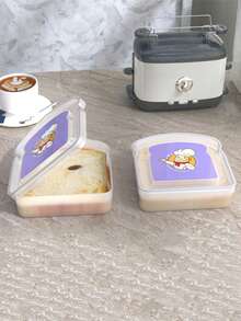 2/4 piezas Caja de almuerzo/Caja de sándwich/Caja de pan, Cocina, Navidad, Caja Bento, Recipiente de sándwich, Caja de almuerzo Caja de almacenamiento de alimentos con forma de tostada de plástico con tapa, Reutilizable, Adecuado para familias o adultos, Suministros de cocina de vuelta a la escuela, Adecuado para trabajadores de oficina, estudiantes, fiestas, al aire libre, campamento, picnics, aperitivos.