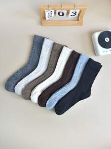 1 par/3 pares de calcetines de mujer de unicolor de punto de cable hasta la pantorrilla, para otoño/invierno