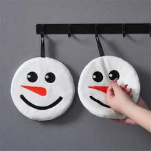 1 Stück Schneemann Handtuch. Weihnachts-Neuheit, weiches saugfähiges Küchen-/Badezimmer Handtuch zum Trocknen. Schnell trocknend, dekoratives Handtuch zum Aufhängen, geeignet für Badezimmer und Küche