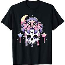 Kawaii Gothic Tarantula Pastel Colors Gothic Goth Tarantula T-Shirt - Black - View 1