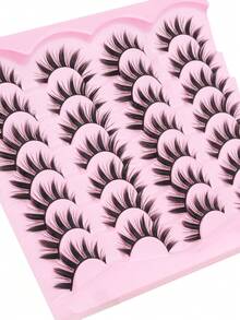 14 Pairs Of Comic False Eyelashes, Large Volume, Korean And Japanese Style False Eyelashes, D Curl Faux Mink Eyelashes, Create Long-Lasting, Natural Eyelashes - 尖尾漫畫款 - 查看 4