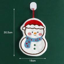 1pc Hanging Christmas Decoration Towels, Christmas Hand Towels,Christmas Series Household Towels, Christmas Hanging Hand Towel For Kitchen, Bathroom, Quick Dry Absorbent Decorative Cloth, Christmas Tree, Gingerbread Man, Snowman, Christmas Stocking, Gift Box Pattern, Christmas Decorative Towels, Dishcloths, Kitchen Towels
