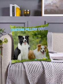 1pc Customized Photo Pillowcase Personalized Single-Sided Print Photo Cushion Cover For Bedroom Living Room Home Decor Personalized Gift - Multicolor - View 8