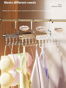 1pc Multi-Function Strap Hanger Organizer, Home & Dorm Hanging Hook Wavy Clothes Drying Rack For Bedroom, Closet Storage Solution, Portable Garment Display Stand, Space Saving Wardrobe Hanger Rack - Multicolor - View 10