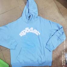 Sweatshirt Spider Web Print Hooded Pullover Sweatshirt Casual Loose New Style - Áo hoodie màu xanh da trời - Xem 1