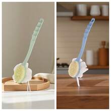 2 Stück/1 Stück ergonomischer Rückenbürste mit langem Griff, Badeschwamm-Aufsatz Duschbürste mit langem Griff, 2-in-1 Badbürste mit langem Griff, weiche multifunktionale Badbürste, doppelseitige Badbürste, Badbürste mit weichen Borsten und Massage, Peeling-Badbürste, weiche Borsten Rückenbürste mit Badeschwamm, Erwachsenen-Badbürste, Rückenbürste und Duschbürste
