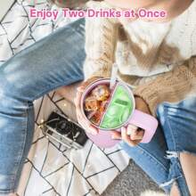 Palrey 2-In-1 Reusable Divider Insert For 40oz Tumbler, Silicone Double Sided With Lid, Beverage Separator, Easy To Clean, Perfect For Party, Office, Indoor And Outdoor Use, Best Gift