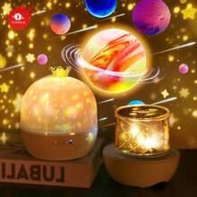 Crown Star Light Projection Lamp With Projection Films Rotating Atmosphere Night Light Stars Children Birthday Gift