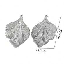 5 قطع من الإكسسوارات المعدنية الفولاذية المقاومة للصدأ بتصميم أوراق نباتية بسيطة، مناسبة لصنع القلائد والأقراط والمجوهرات والحقائب، مناسبة للارتداء اليومي