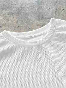 男士字母贴花背心，无袖纯白色运动时尚背心，男友礼物 - 白色 - 查看 3